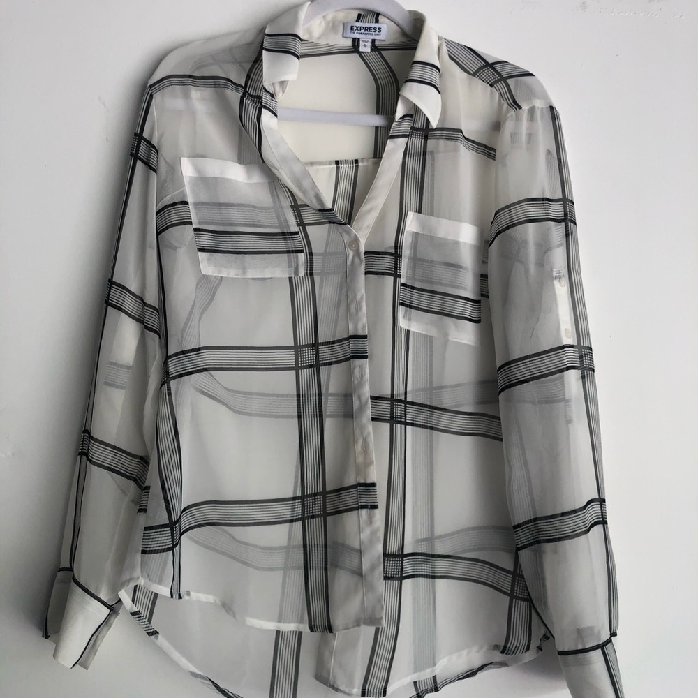 Express window pane print shirt